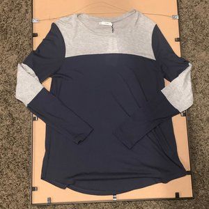 Vince Long Sleeve Tee (L-Navy & Gray)